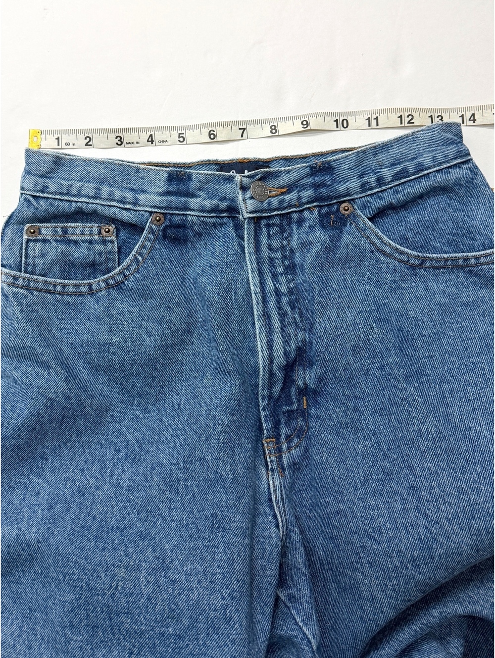 Vintage 90s Gap Reverse Fit High Rise Tapered Blue Mom Jeans Cotton Denim Size 8 - Picture 5 of 10